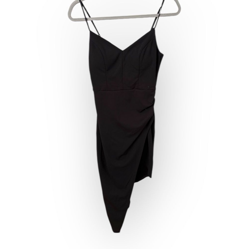 Emerald Sundae Black Asymmetrical Bodycon Dress – Size Small